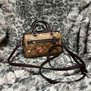 Coach mini rowan crossbody purse butterfly print